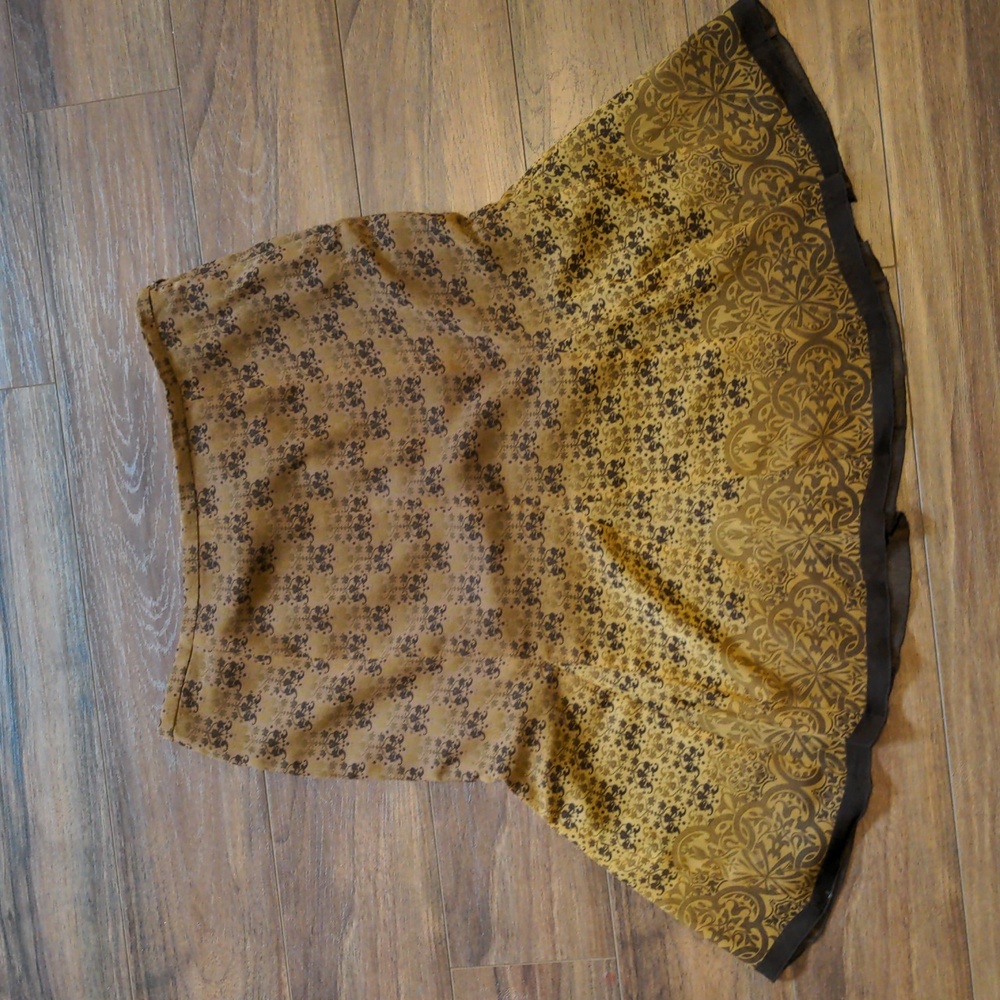 Axcess Vintage Y2K Skirt Brown Midi Patterned